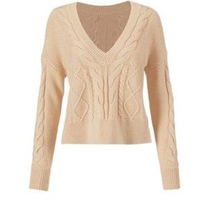 Cropped Cable Pullover - Size Large - NWT Spring 2020